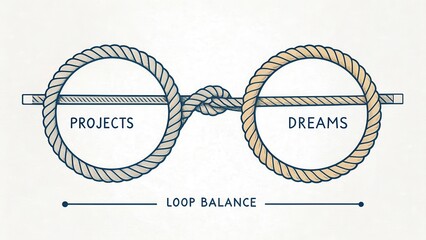 A rope tied into a figure eight design representing dreams and projects