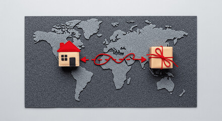 Global Gift Delivery: Conceptual Illustration of Artisan Products and Local Craftsmanship