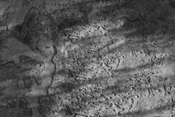 Concrete texture with water droplets for an abstract stone background, wallpaper, or pattern. Water on a hydrophobic concrete surface.