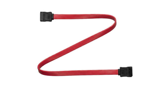 Red SATA cable in Z  shape