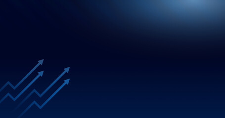 Deep Blue Corporate Background with Three Rising Arrows. Vector graphic illustrating success, growth, and increase. Great financial or technology presentation slide backdrop with subtle texture.