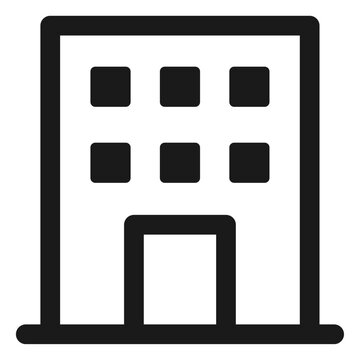 Office building vector icon &ndash; small corporate building, apartment block, commercial property symbol
