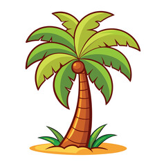 Exotic Palm Tree on White Background