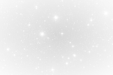 Fototapeta premium Radiant silver stardust with floating spark particles creates enchanting overlays, perfect for Christmas cards, festive banners, or dreamy fantasy backgrounds. PNG