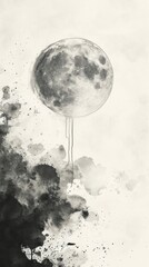 Fototapeta premium Moon outdoors nature monochrome.