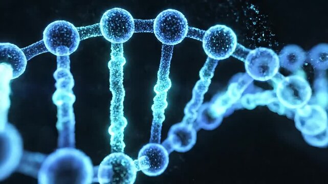 Dynamic DNA animation showcasing genetic research and medical advancements in a visually engaging way for science and technology projects