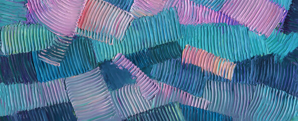 Abstract oil paint brush strokes texture as patchwork background or textured wallpaper, pattern, art print, etc	