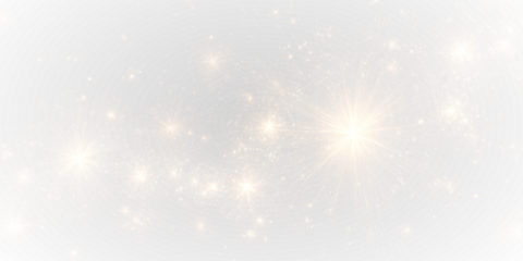 Delicate gold glitter dust sparkles with floating light particles, creating magical overlays for Christmas cards, invitations, banners, or festive designs. PNG