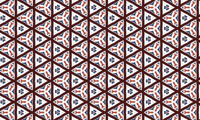 Seamless geometric triangle pattern background vector design for fabric wallpaper and creative surface designs
