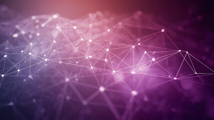 Abstract network connections illustration on purple background representing technology and data visualization concept