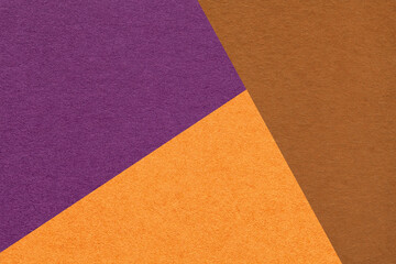 Fototapeta premium Geometric violet, brown and orange texture paper background for presentation, banner, template with copy space
