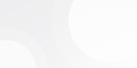 White background with white circle lines digital future simple abstract
