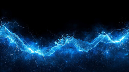 Electric blue energy flow on a black background a power surge visualization concept for graphics