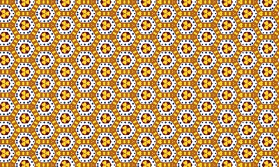 Seamless geometric pattern design with floral elements for textile and background applications use of colors