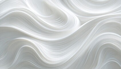 Obraz premium Abstract, flowing, swirling, bright white strands create a dynamic, textured, and glossy composition