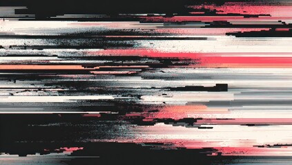 Abstract digital artwork featuring horizontal streaks of color and a glitch-like effect