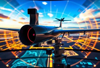 Sophisticated radar system tracking aircraft on screen,  protection,   airborne radar