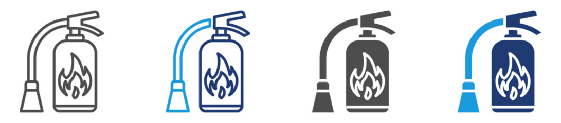 fire extinguishers icon sheet multiple style