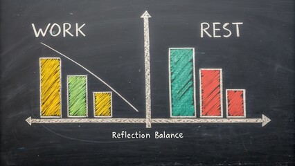Chalkboard graph reflecting business research and work performance