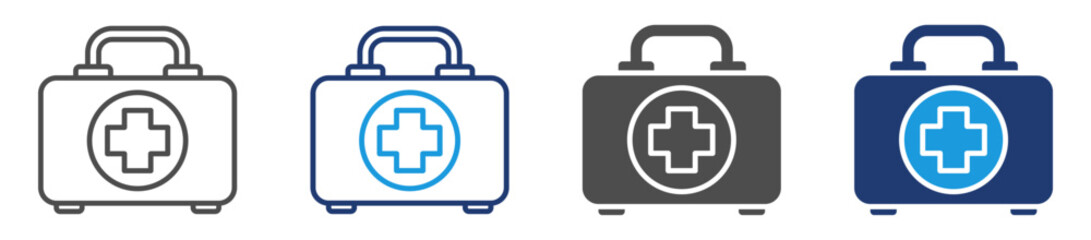 first aid kit icon sheet multiple style