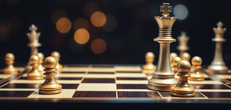 Chessboard with checkmate, victorious king highlighted,  competition, checkmate