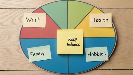 Circular Chart with Sections Representing Work Life Balance