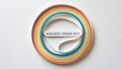 Circular Rainbow Paper Strip Art With Unity Quote