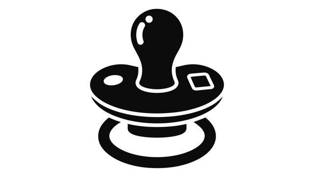 Minimalist black silhouette icon of a baby pacifier, symbolizing comfort, calm, and infant care for newborns and toddler