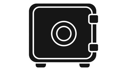Secure strongbox icon with combination lock and handle, symbolizing financial protection and valuable asset storage solu