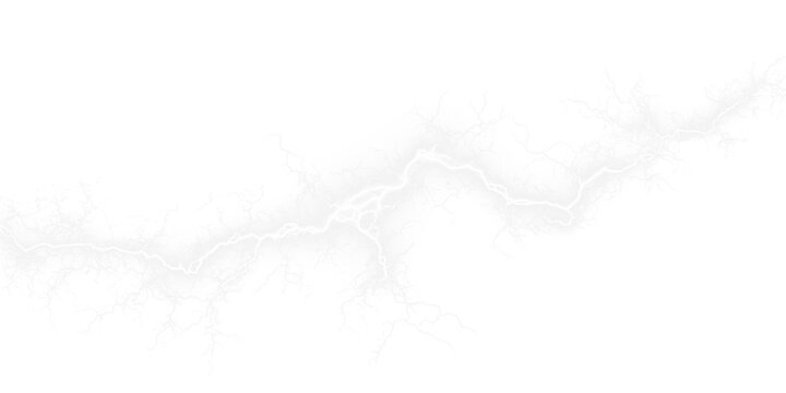 Dynamic thunderstorm with glowing lightning bolts strikes the sky, forming intense electric energy overlays ideal for weather or fantasy designs. PNG - Powered by Adobe