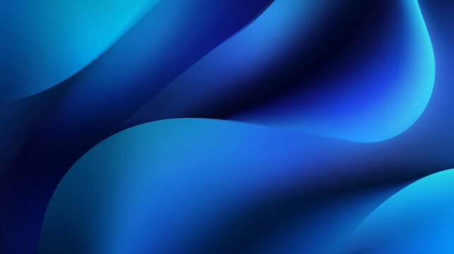 Blue abstract background with smooth curved waves, soft gradient layers, glowing light effects creating a modern design suitable for technology, business, digital concepts in creative graphic layouts