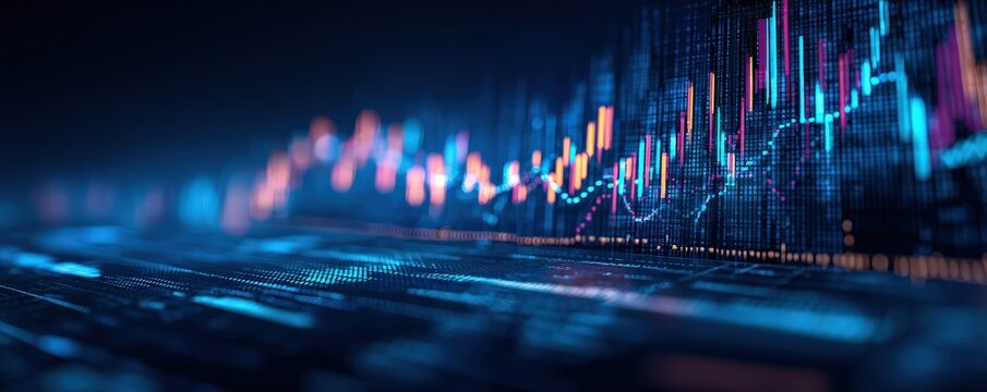 A digital representation of data with colorful graphs and charts, symbolizing financial growth and market analysis. - Powered by Adobe