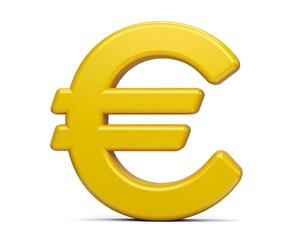 Fototapeta premium 3D render of a bright yellow euro symbol