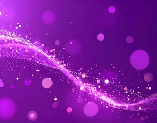 Obraz premium A purple abstract swirling wave of light and particles with bokeh
