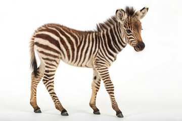 Fototapeta premium An adorable baby zebra with big eyes and fluffy mane