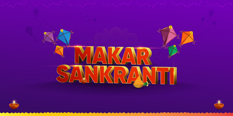 Obraz premium Happy Makar Sankranti background. Makar Sankranti Festival celebration. design Template for Poster, Banner, Flyer, Greeting, Card, Post, Cover. Hindu festival.