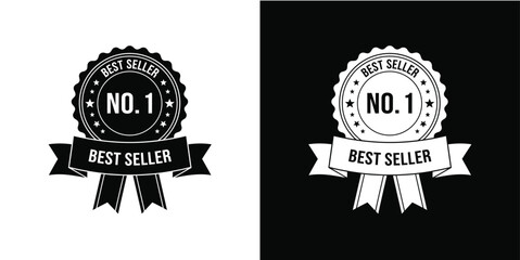 No.1 best seller rosette badge with ribbon banner vector