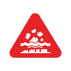 Natural disaster hazard icon: landslide, flood & residential warning Vector