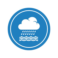 Blue rain cloud water icon vector for weather forecast & protection Vector