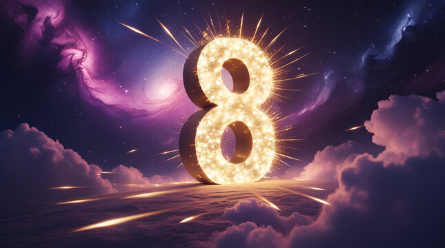 Cosmic Fireworks: Glowing "8" in a Starlit Universe

 - Powered by Adobe