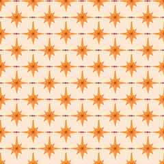 retro Christmas golden stars seamless pattern. winter holiday background, wallpaper, textile, paper