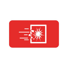 Break glass emergency system icon vector Vector