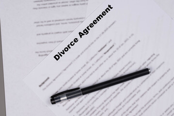 Marital Settlement Separation Divorce Agreement paper document, symbolizing divorce, prenuptial contract, prenup, breakup for Canada, USA, Australia.