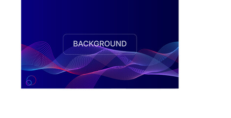 Abstract Wavy Gradient Lines on Dark Blue Background