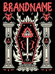 tshirt illustration design metal band merchandise cult