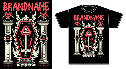 tshirt illustration design metal band merchandise cult