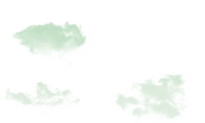 Realistic cloud set with semitransparent effect on transparent backdrop