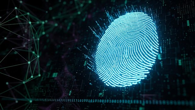 Digital Fingerprint Scan Security Biometric Identification Technology Data Network