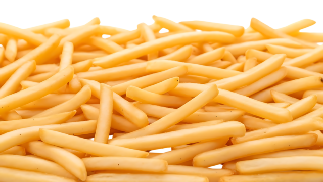 Seamless pattern of golden french fries fried potatoes