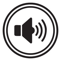 Speaker Sound Volume Icon in Circle